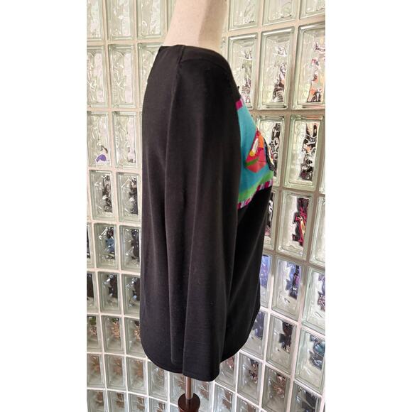 Michael Simon Vintage Cars Beaded Spun Silk Blend Sweater - size large - Picture 3 of 11